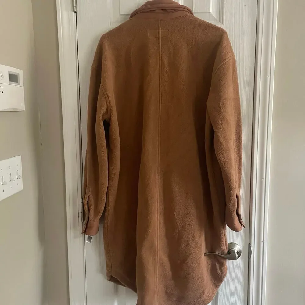 Blank NYC womens "Let's Get Lost" Fleece Blend Shacket, Large, Brown, A61 - Picture 2 of 13